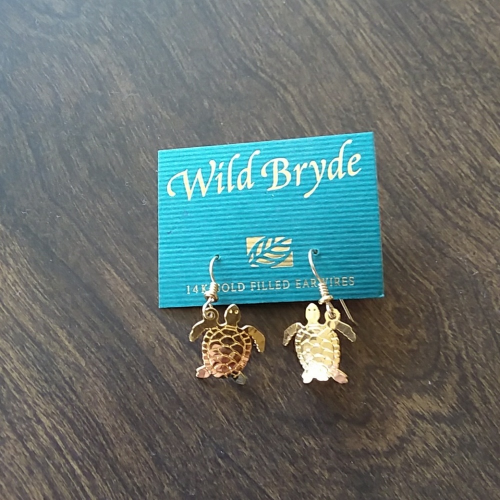 Wild Bryde Gold Turtle Earrings